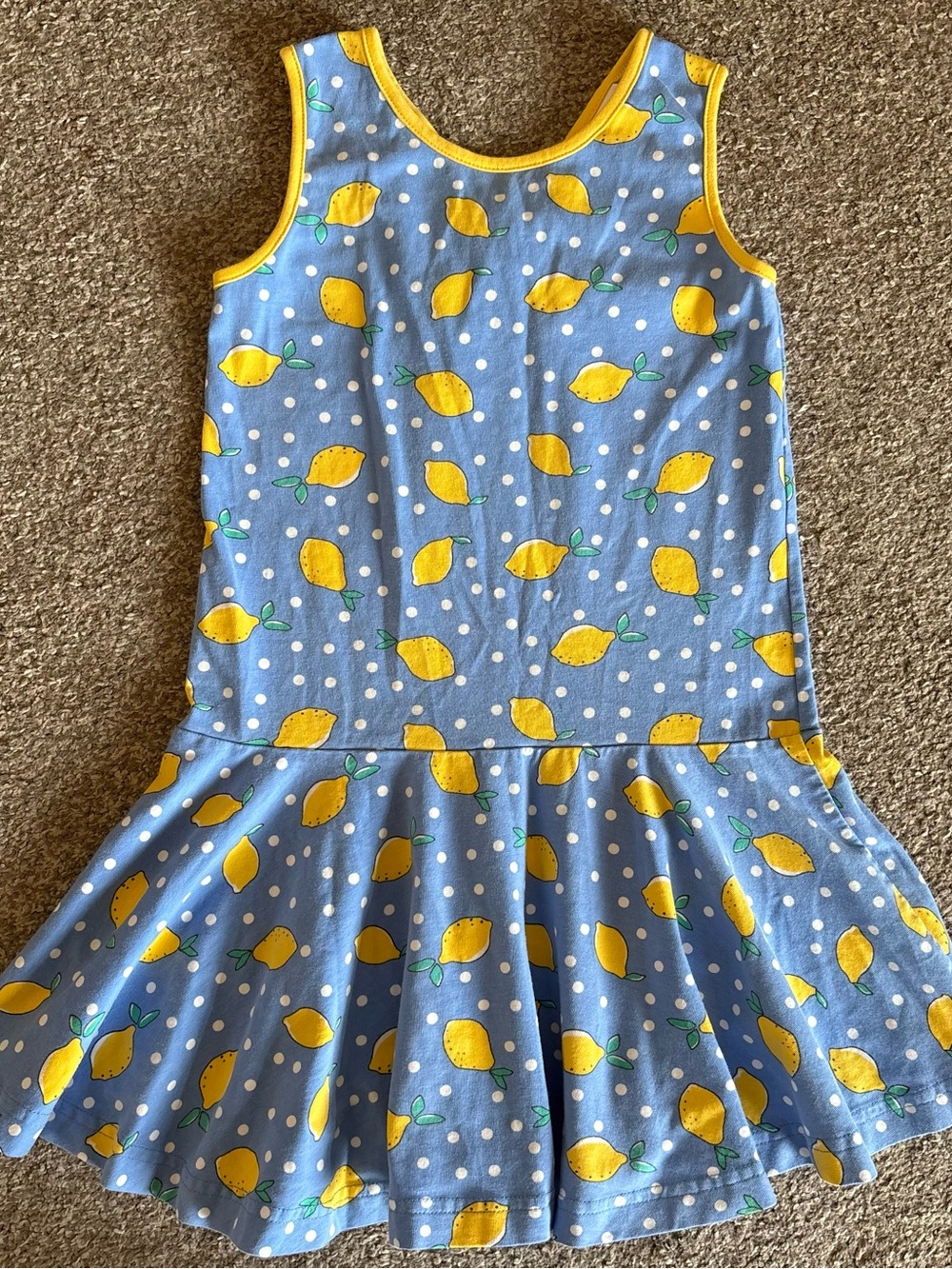 Florence Eiseman Blue and Yellow Lemon Print Casual Dress
